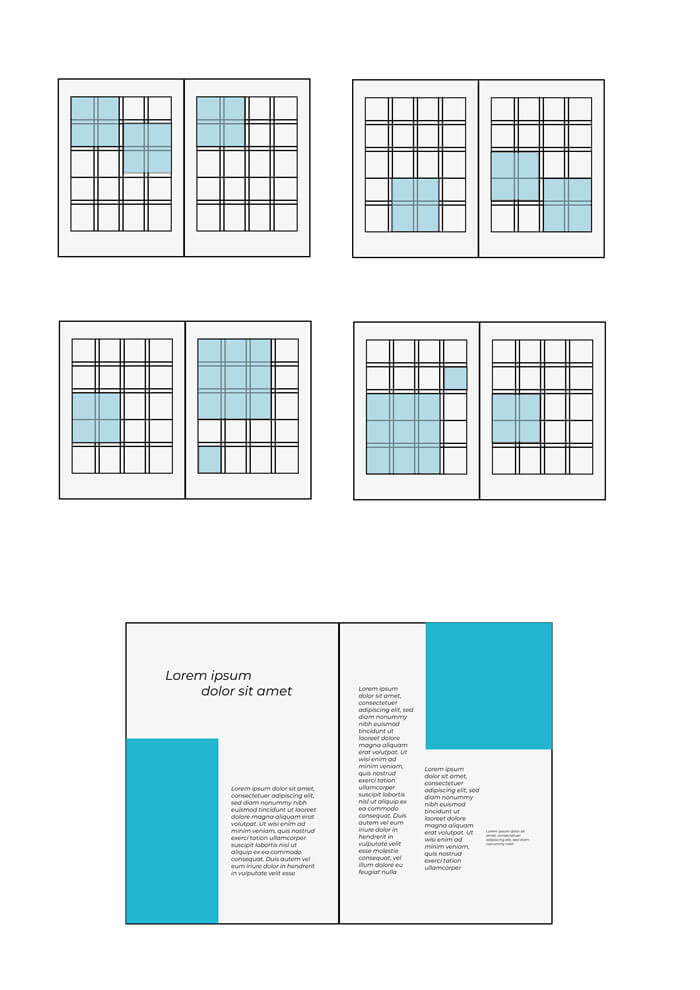 Layout per la stampa e per il web griglia 4