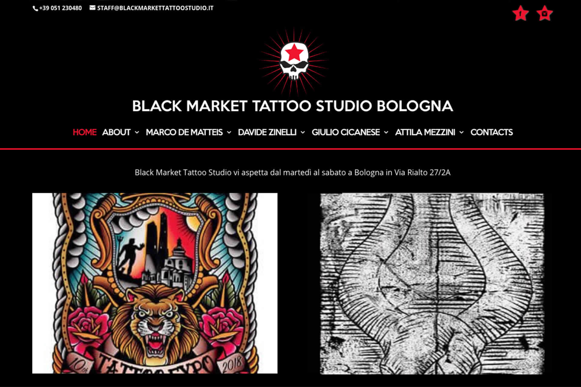 Black Market Tattoo Studio Sito Web