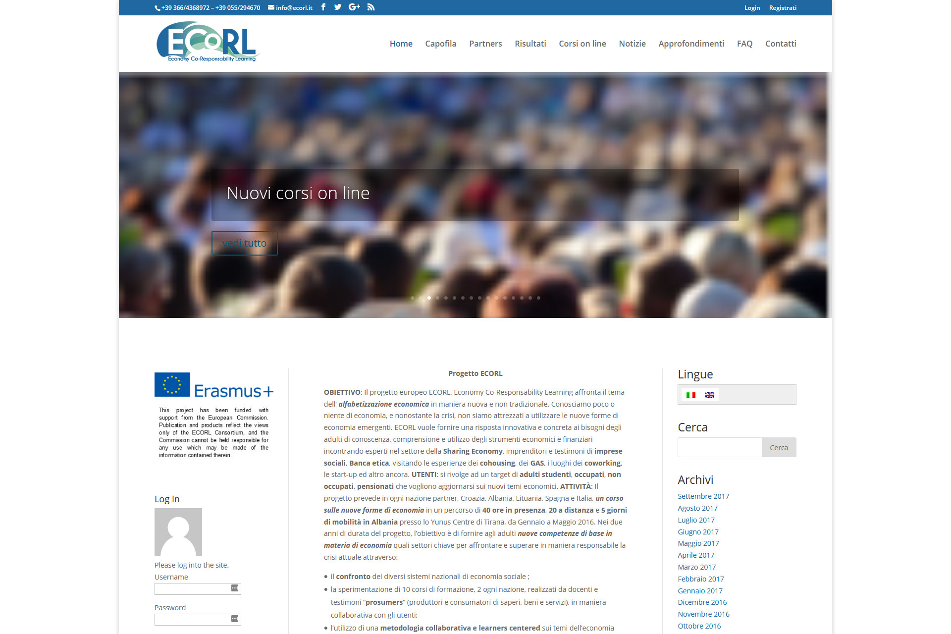 ECORL Sito Web