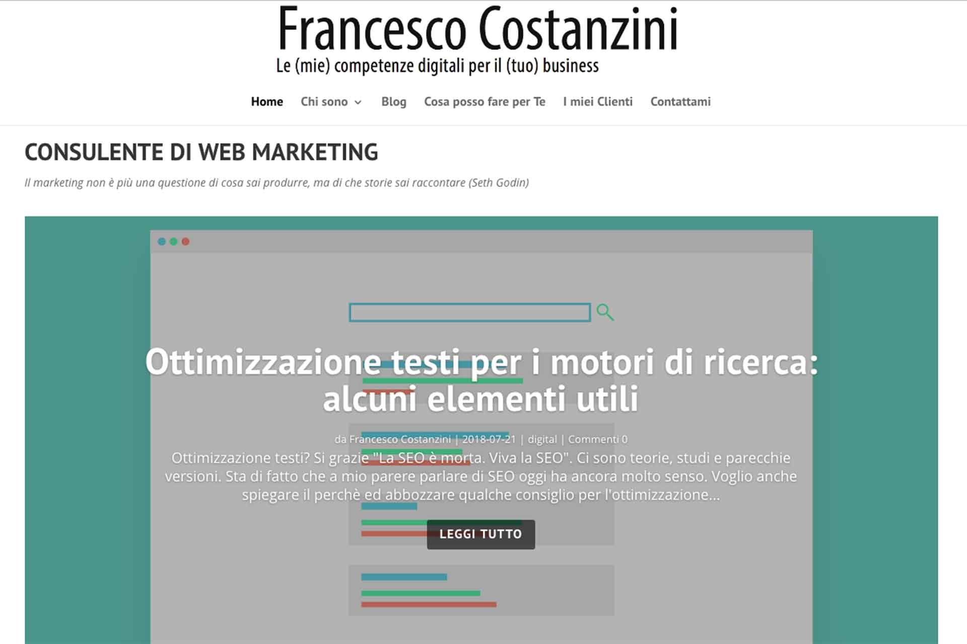 Francesco Costanzini Sito Web | L + V Design | Web Agency e Grafica |  Realizzazione Siti Web Bologna