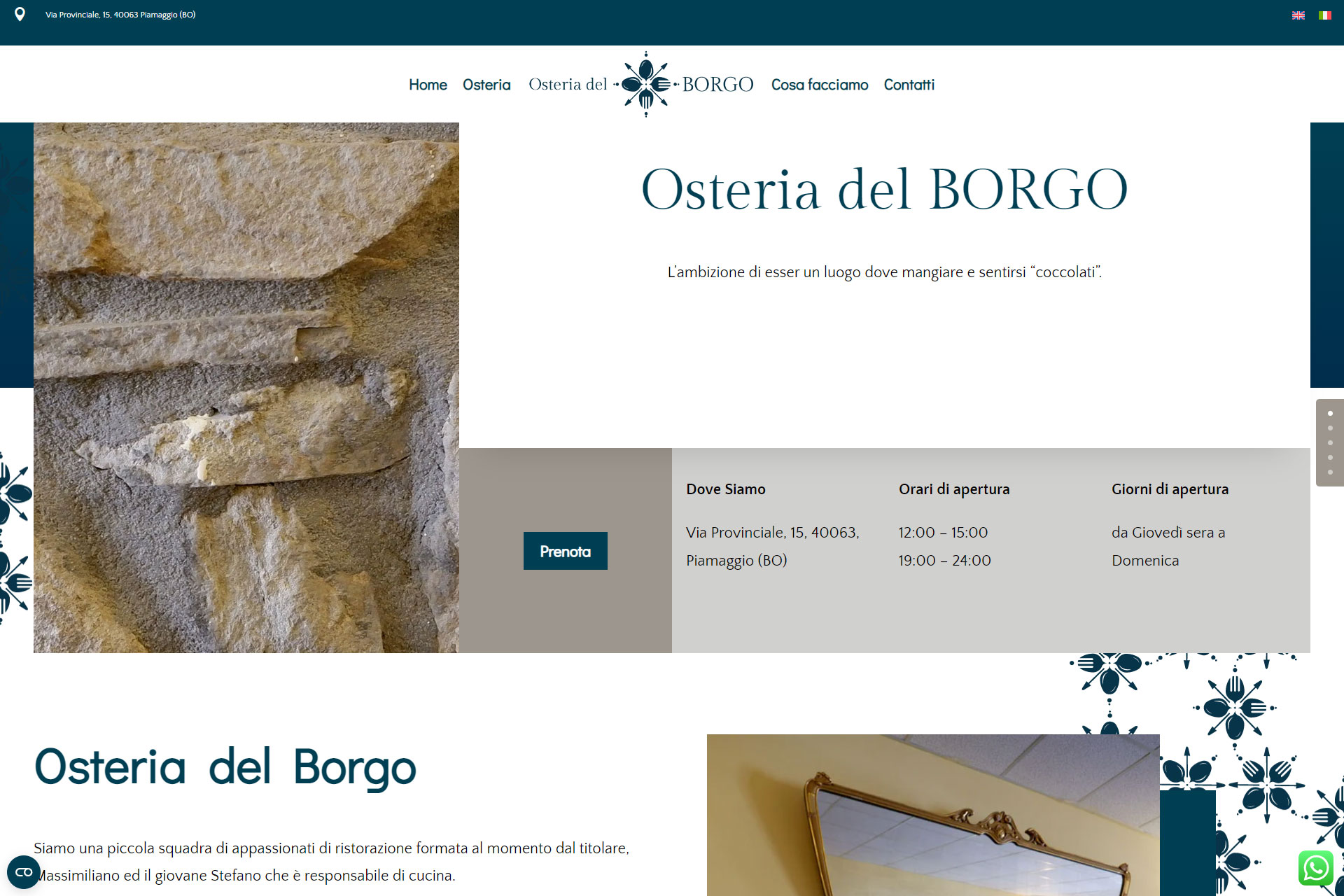 Osteria del Borgo Sito Web